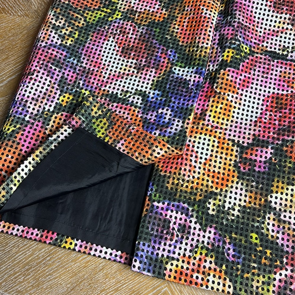 WORTH Azalea Grape Ice Black Mesh Printed Net Mesh Floral Multicolor Skirt - Picture 6 of 8